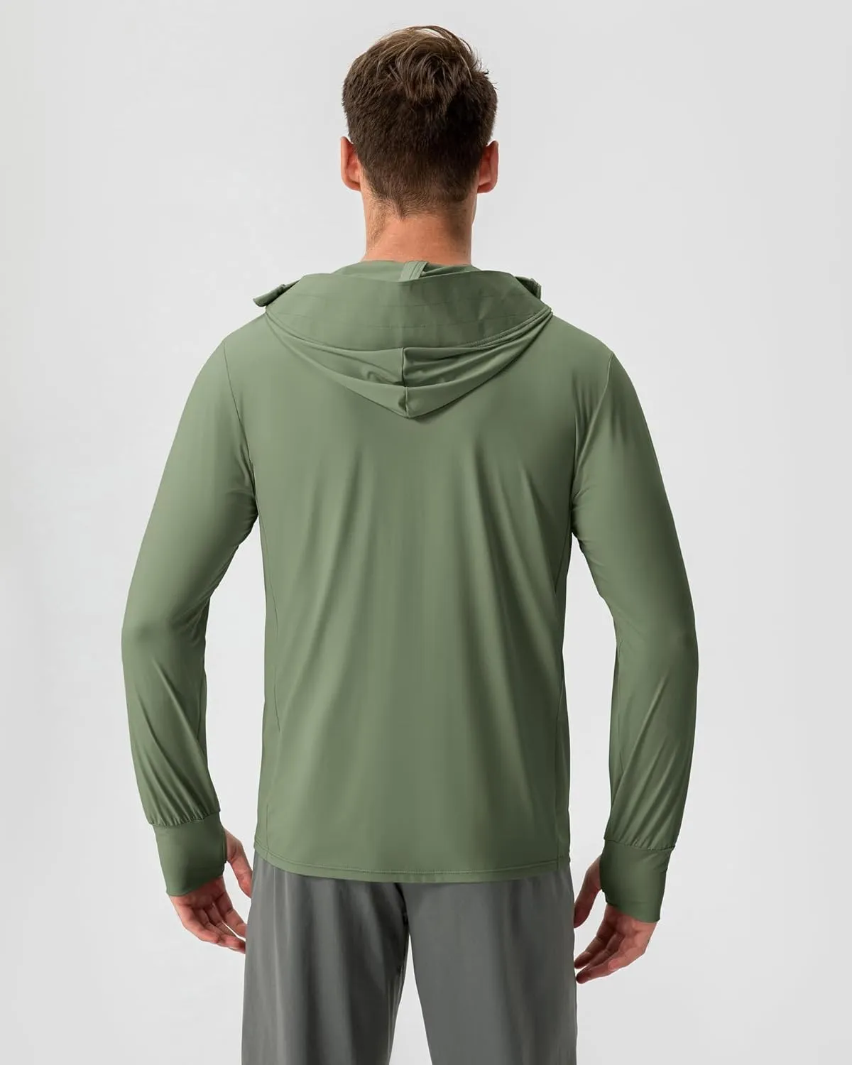 Locachy Men's UPF 50  Sun Protection Jacket Hooded Lightweight Full Zip Long Sleeve Cooling Hiking Fishing Performance Shirts
