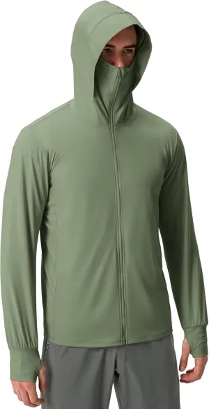 Locachy Men's UPF 50  Sun Protection Jacket Hooded Lightweight Full Zip Long Sleeve Cooling Hiking Fishing Performance Shirts