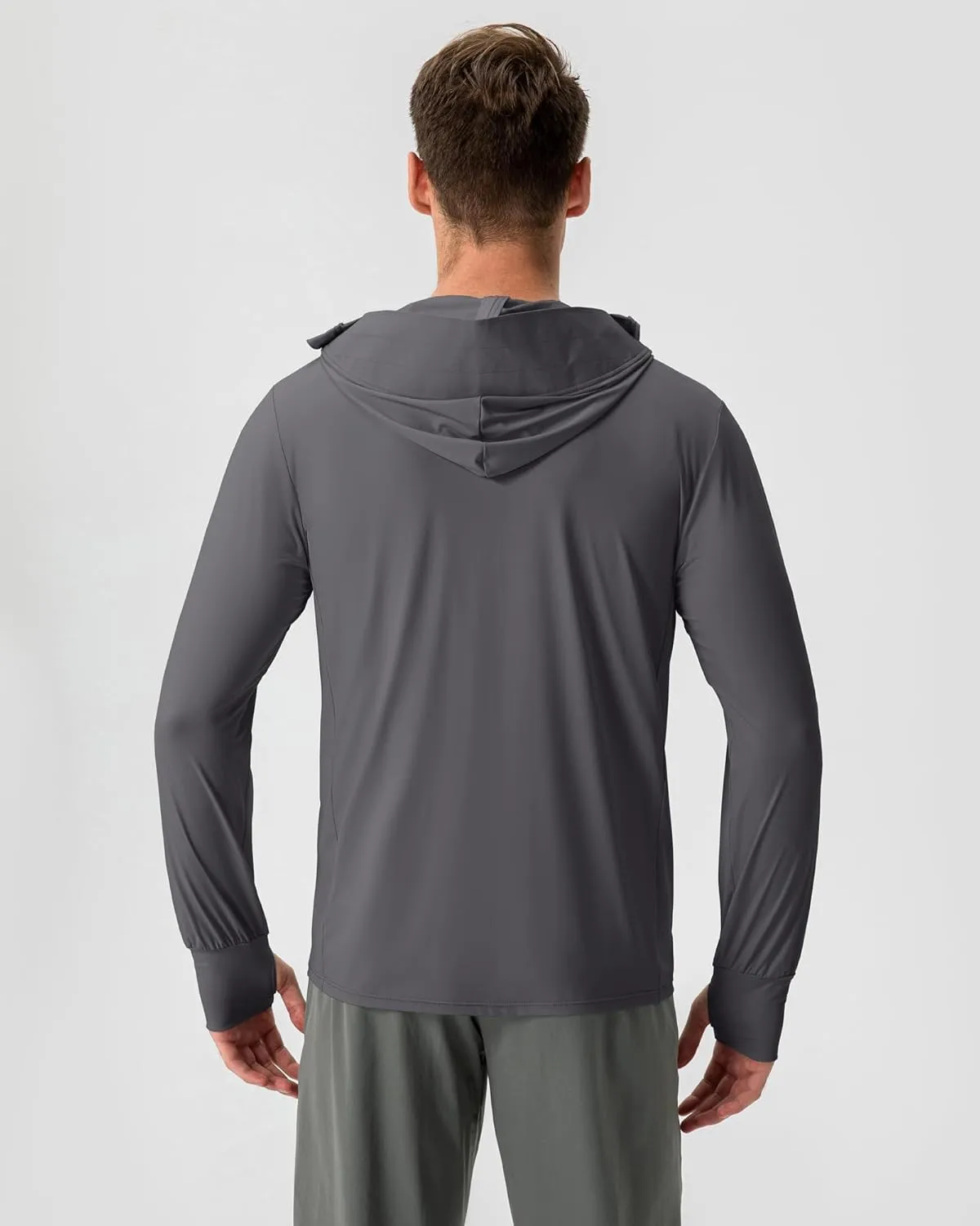 Locachy Men's UPF 50  Sun Protection Jacket Hooded Lightweight Full Zip Long Sleeve Cooling Hiking Fishing Performance Shirts