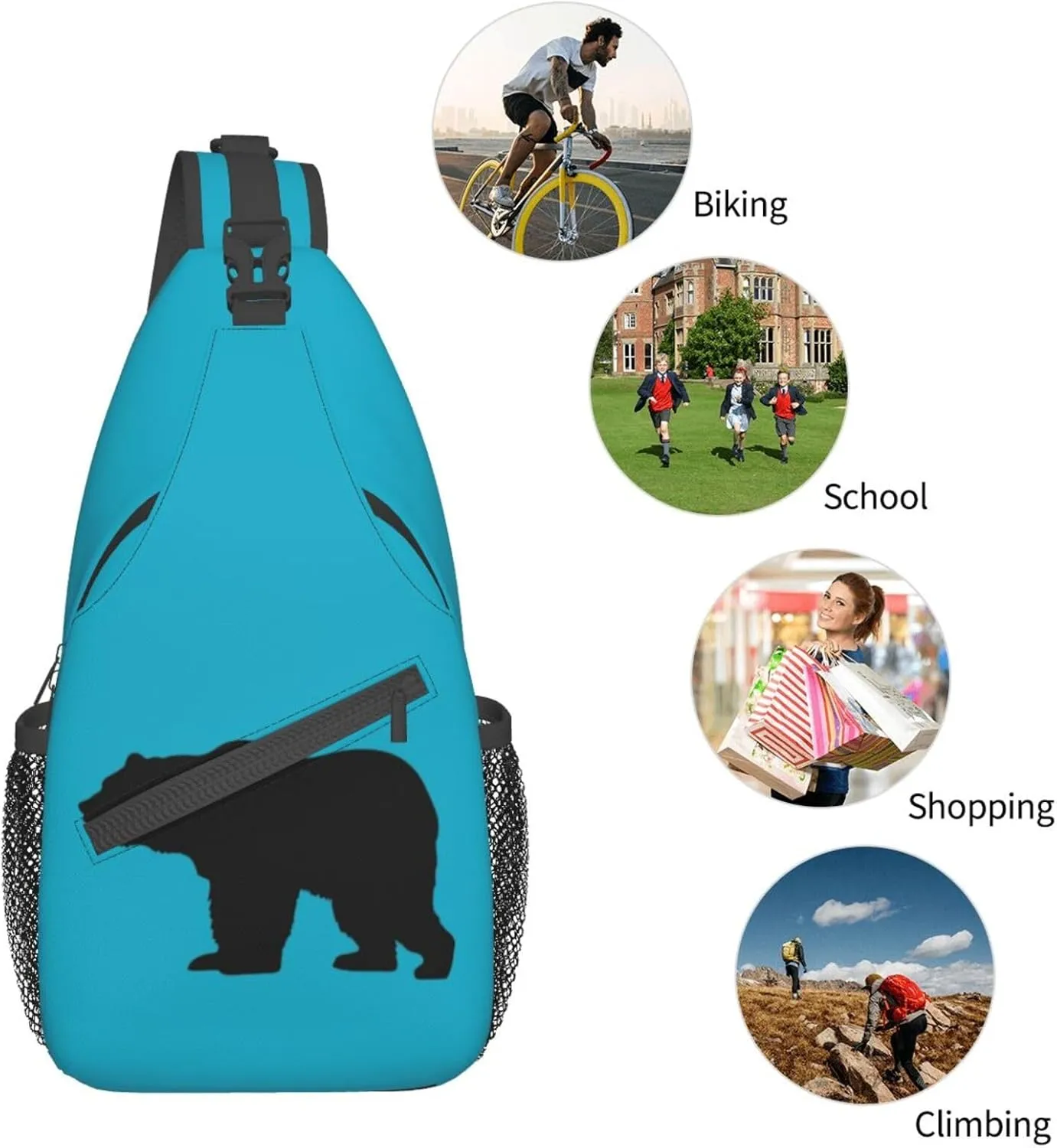 Lollipop Crossbody Sling Backpack Sling Bag Travel Hiking Chest Bag Daypack For Women Men