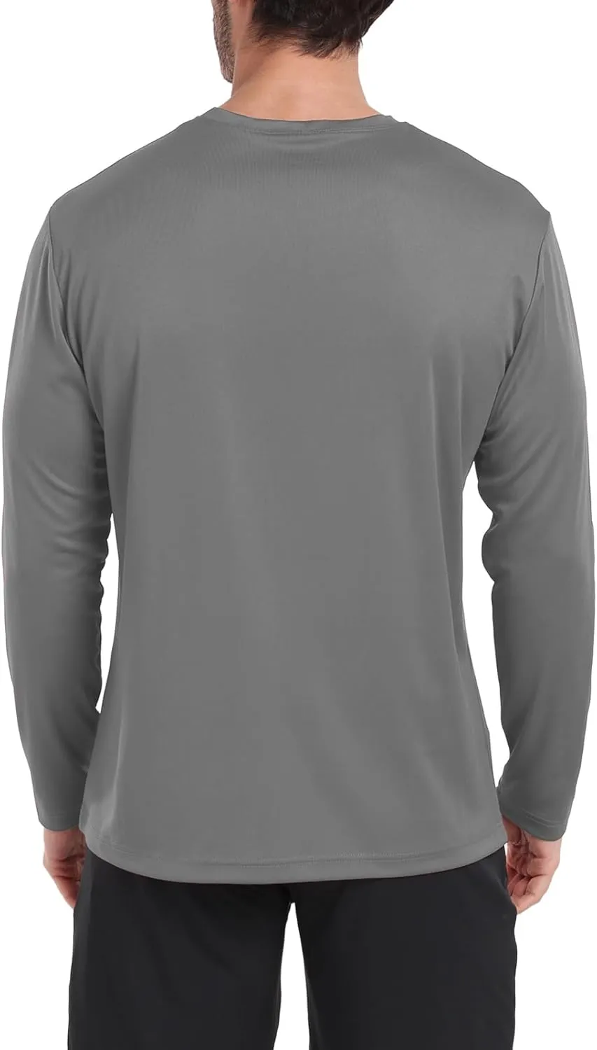 Long Sleeve Shirts for Men Moisture Wicking Mens Tee Shirts Workout Sun Protection T Shirt for Running
