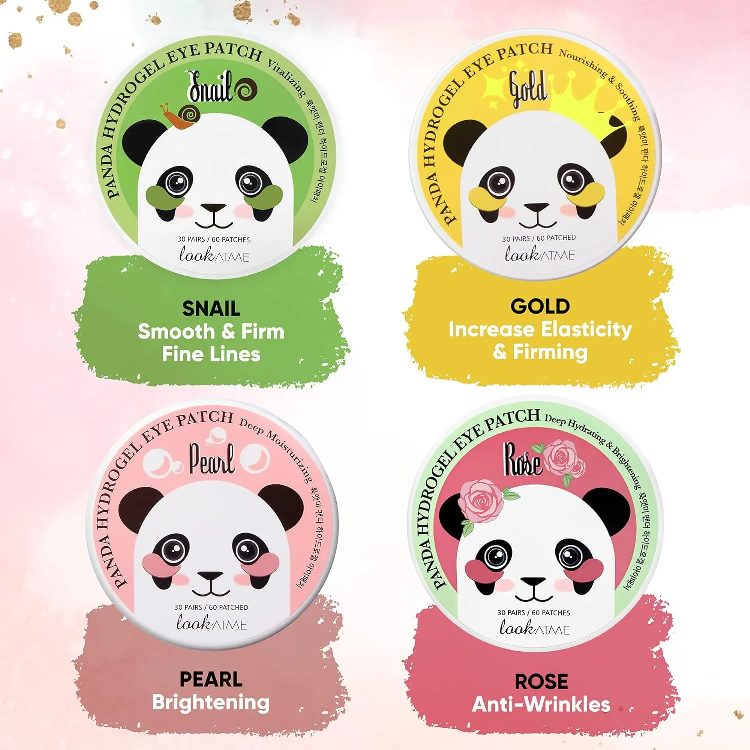 Look at Me Korean Skin Care Panda Hydro-Gel Eye Treatment Mask | Under Eye Patches, Anti-Wrinkle, Under Eye Bags Treatment, Eye Mask for Puffy Eyes | 10 Pairs (Pack of 1)
