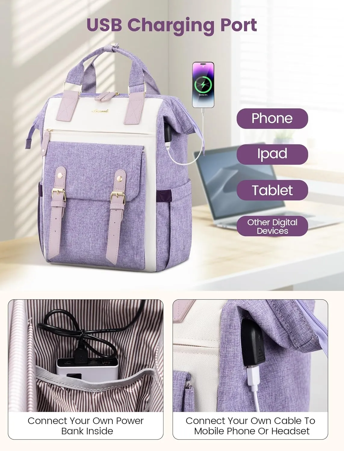 LOVEVOOK 17 Inch Backpack For Women, Laptop Backpack Purse For Work Travel, Teacher Laptop Bag Nurse Bag College Backpack, Business Waterproof Wide Open Back pack