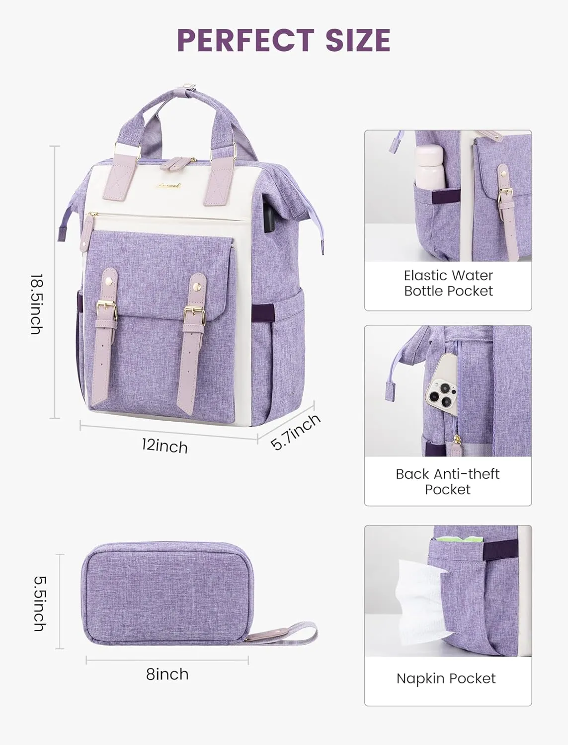 LOVEVOOK 17 Inch Backpack For Women, Laptop Backpack Purse For Work Travel, Teacher Laptop Bag Nurse Bag College Backpack, Business Waterproof Wide Open Back pack