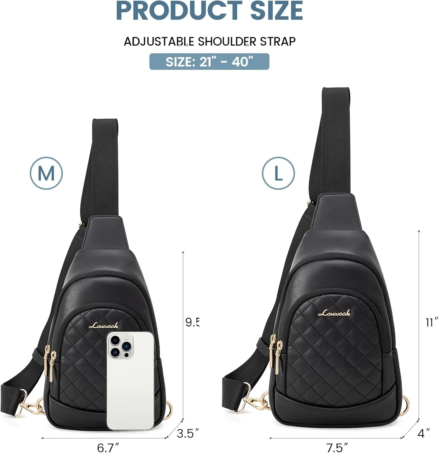 LOVEVOOK Sling Bag for Women,Leather Crossbody Bag for Women,Detachable Strap