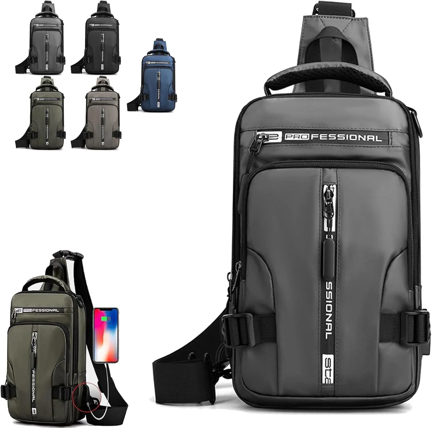Luckyabow waterproof crossbody bag,waterproof sling bag,for men women,for hiking,walking