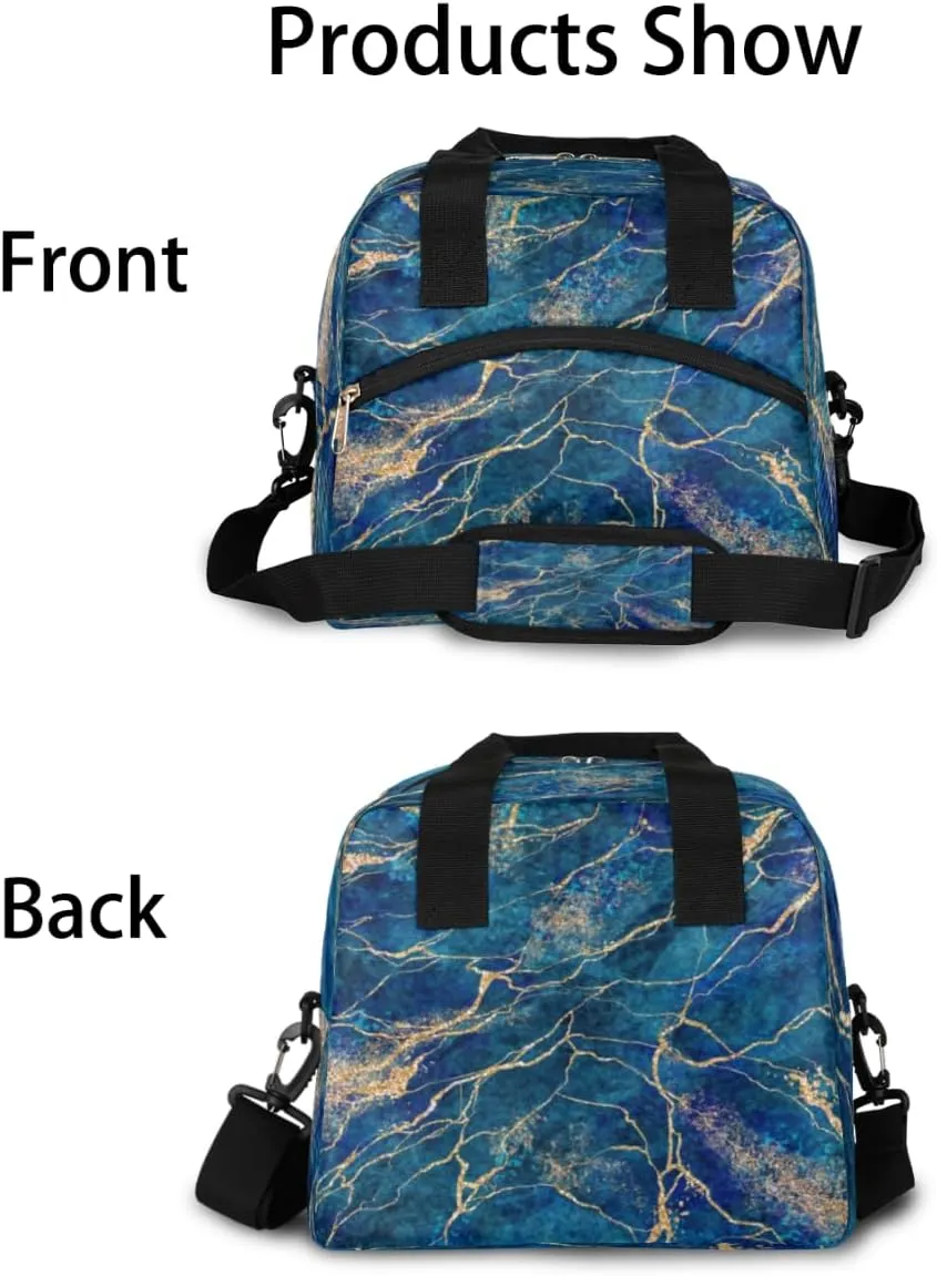 Lunch Bag for Women Men Granite Reusable Durable Insulated Lunch Box for Work Office Picnic Beach Hiking Lunch Tote Bag with Adjustable Shoulder Strap