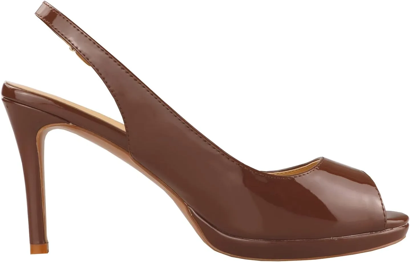 Lutalica W Women's Patent Leather Comfort Platform High Heel Slingback Sandals Sexy Peep Toe Stiletto High Heel Pumps