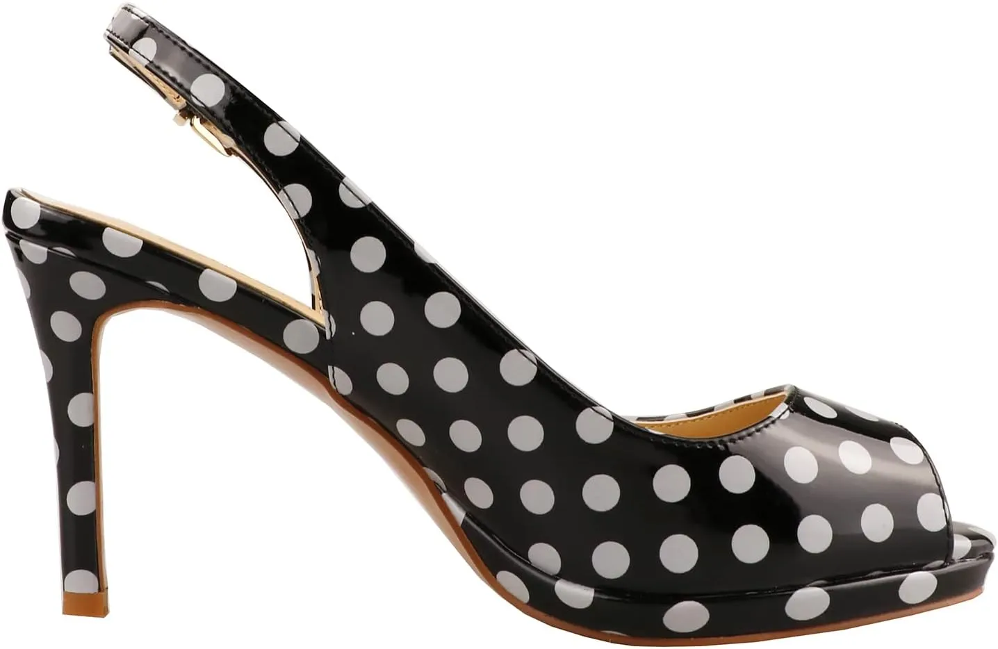 Lutalica W Women's Patent Leather Comfort Platform High Heel Slingback Sandals Sexy Peep Toe Stiletto High Heel Pumps