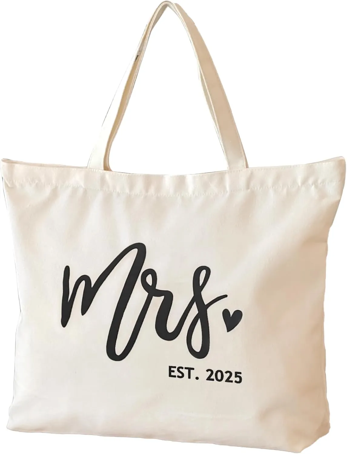 Lutto Canvas Bag with Zip Pocke - Wedding Engagement Bachelorette Birthday Mothers Day Gifts for Women