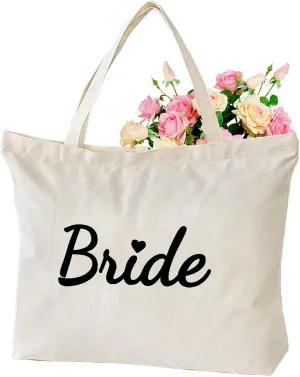 Lutto Canvas Bag with Zip Pocke - Wedding Engagement Bachelorette Birthday Mothers Day Gifts for Women