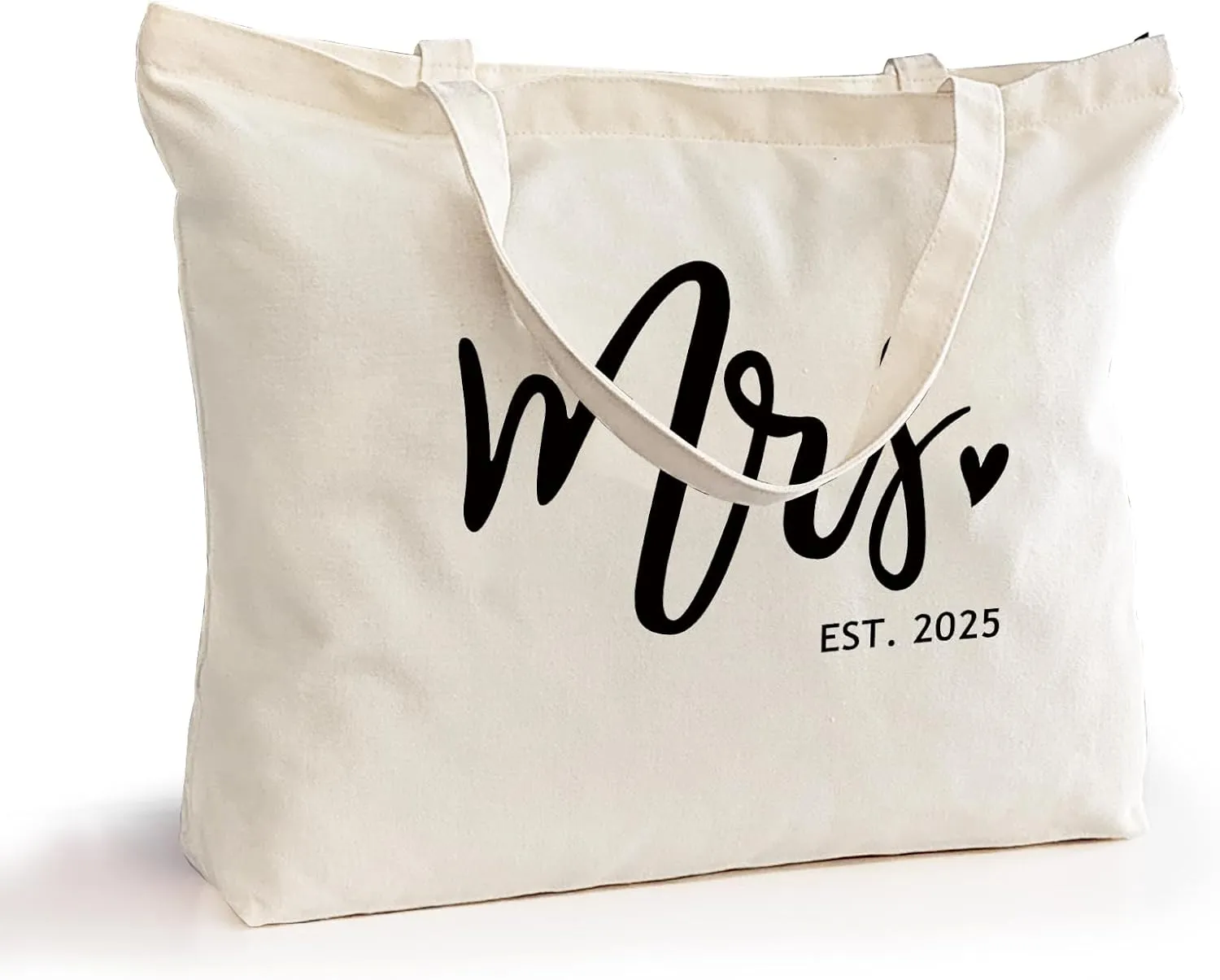Lutto Canvas Bag with Zip Pocke - Wedding Engagement Bachelorette Birthday Mothers Day Gifts for Women