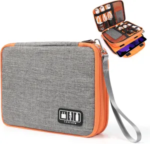 Luxtude Travel Cord Organizer Case, Electronic Organizer Travel Case Large, Cable Organizers Bag, Tech Bag for Cable Storage/Cord Storage/iPad Pro(up to 11")/Wall Charger/Electronic Accessories