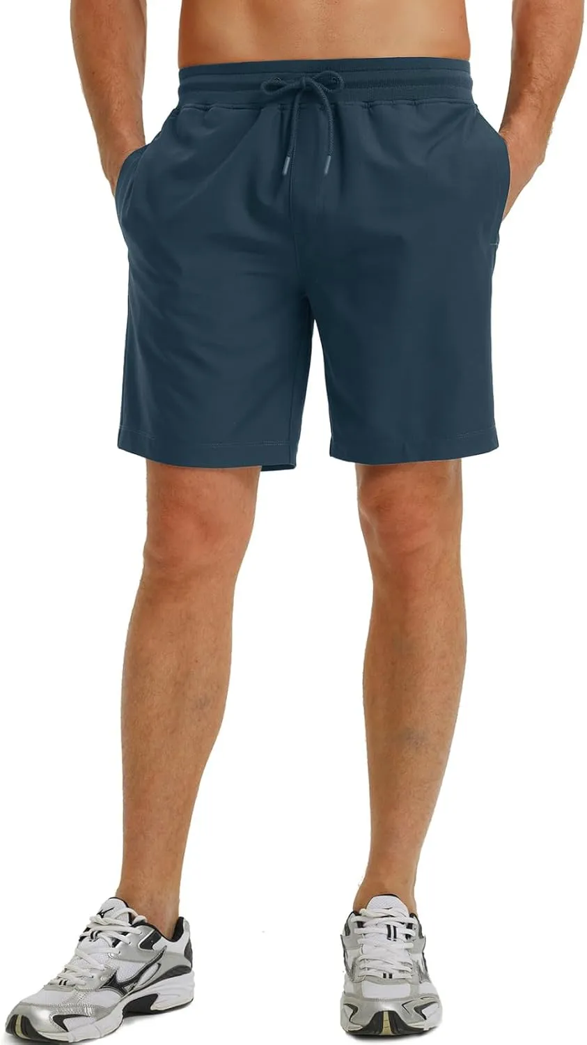 M MAELREG Mens Athletic Shorts with Zipper Pockets 7"/ 9" Lightweight Quick Dry Sports Gym Workout Running Shorts