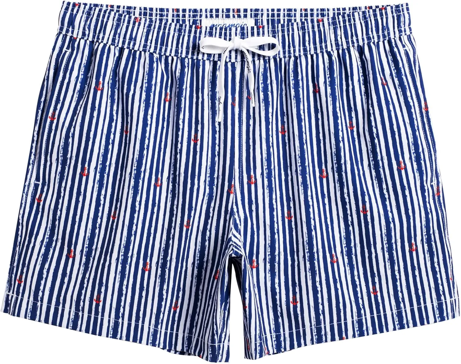 maamgic Mens Boys 80s 90s Vintage 4 Way Stretch Swim Trunks with Mesh Lining Quick Dry Swim Suits Board Shorts