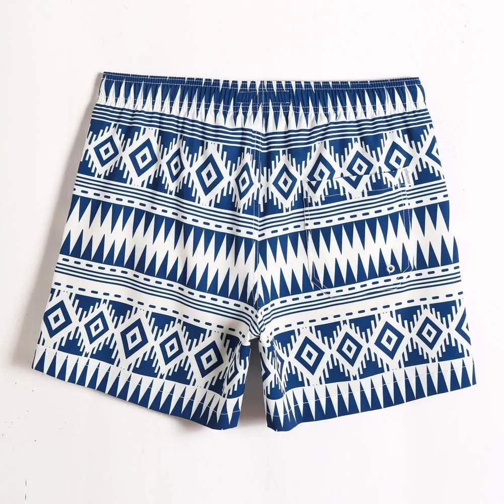 maamgic Mens Boys 80s 90s Vintage 4 Way Stretch Swim Trunks with Mesh Lining Quick Dry Swim Suits Board Shorts