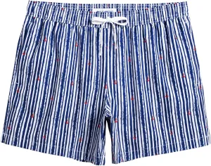 maamgic Mens Boys 80s 90s Vintage 4 Way Stretch Swim Trunks with Mesh Lining Quick Dry Swim Suits Board Shorts