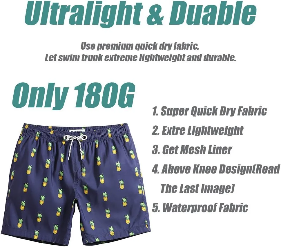 maamgic Mens Slim Fit Swim Shorts Swim Trunks 7 inch