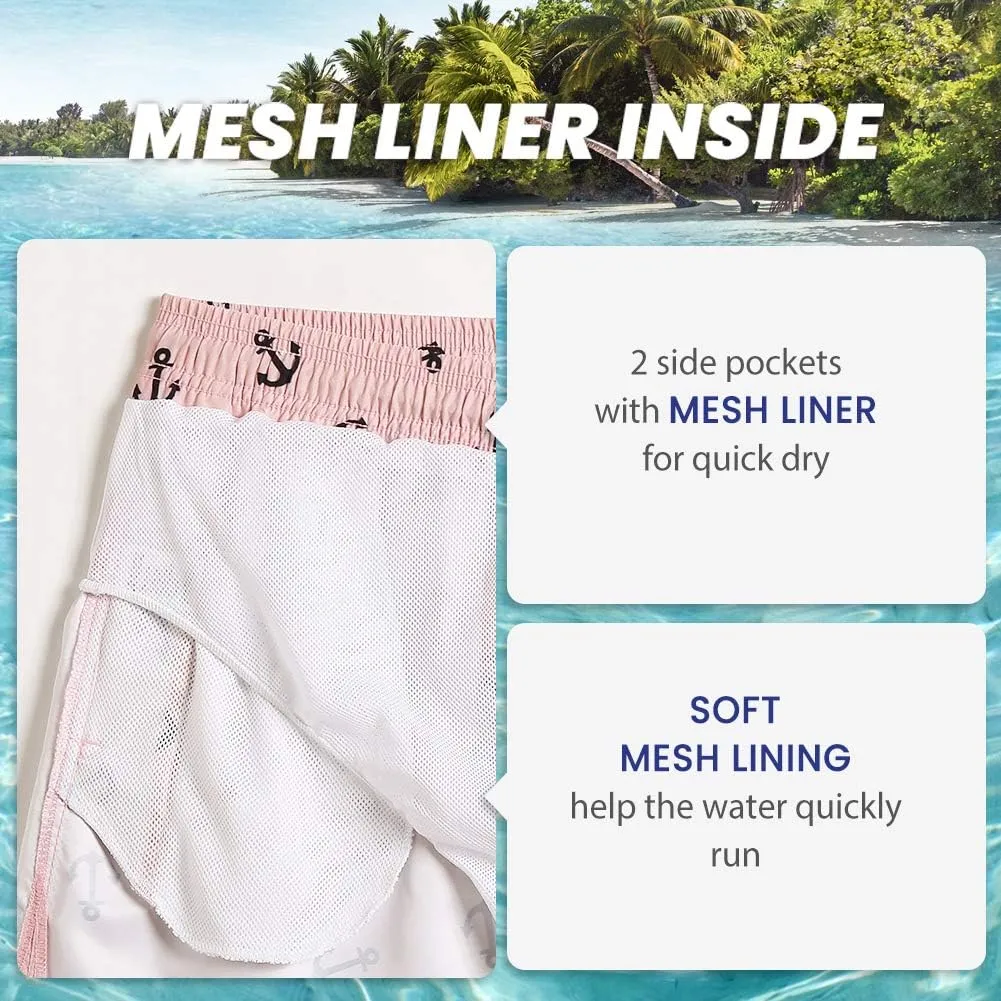 maamgic Mens Swim Trunks 5" with Mesh Lining Quick Dry Bathing Suits for Men Swim Shorts Swimwear
