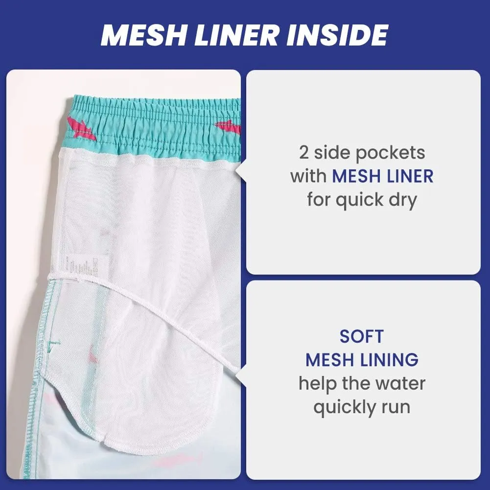 maamgic Mens Swim Trunks 5" with Mesh Lining Quick Dry Bathing Suits for Men Swim Shorts Swimwear