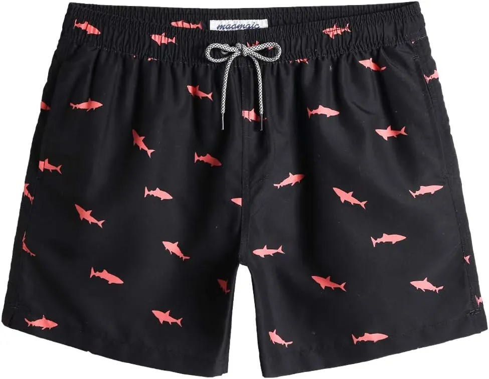 maamgic Mens Swim Trunks 5" with Mesh Lining Quick Dry Bathing Suits for Men Swim Shorts Swimwear