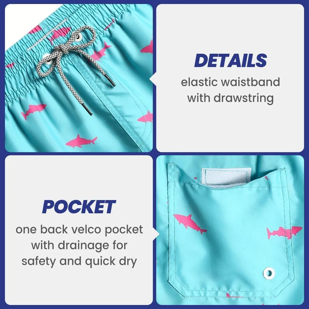 maamgic Mens Swim Trunks 5" with Mesh Lining Quick Dry Bathing Suits for Men Swim Shorts Swimwear