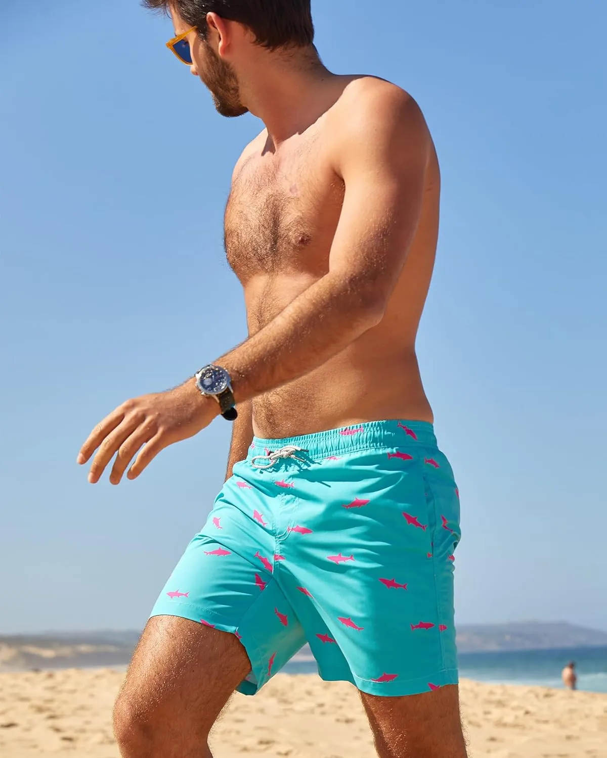 maamgic Mens Swim Trunks Quick Dry Swim Shorts with Mesh Lining Funny Swimwear Bathing Suits 7inch