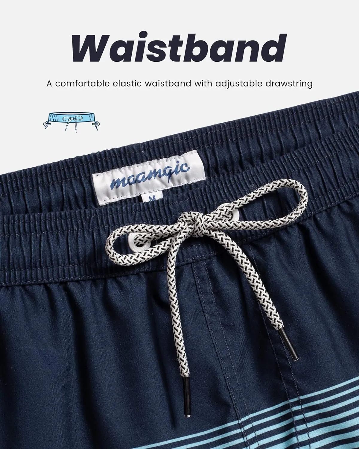 maamgic Mens Swim Trunks Quick Dry Swim Shorts with Mesh Lining Funny Swimwear Bathing Suits 7inch