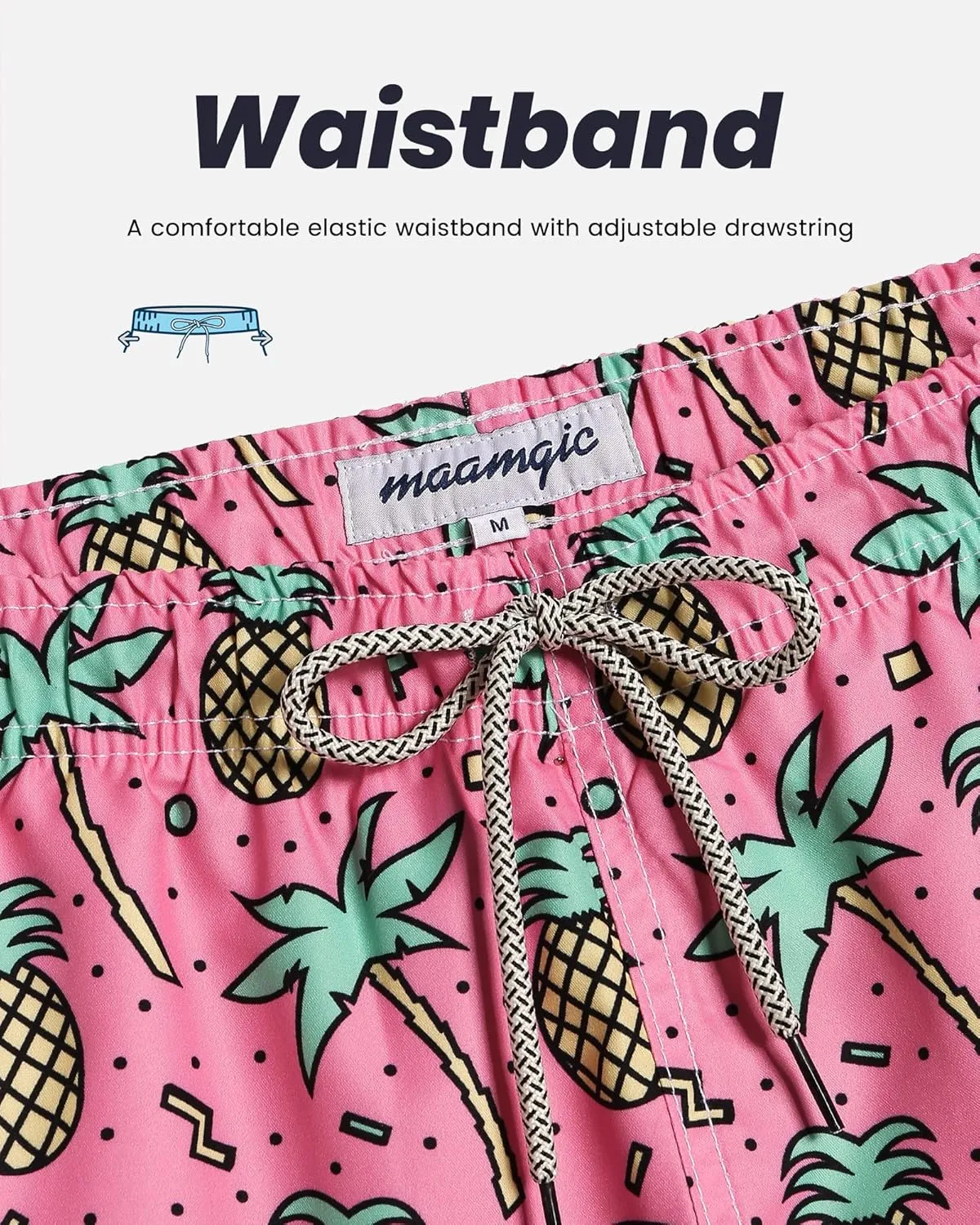 maamgic Mens Swim Trunks Quick Dry Swim Shorts with Mesh Lining Funny Swimwear Bathing Suits 7inch