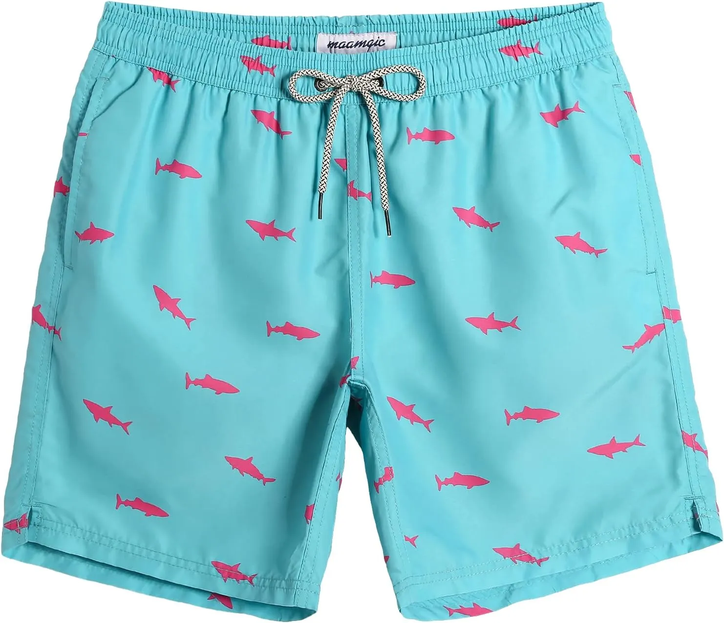 maamgic Mens Swim Trunks Quick Dry Swim Shorts with Mesh Lining Funny Swimwear Bathing Suits 7inch