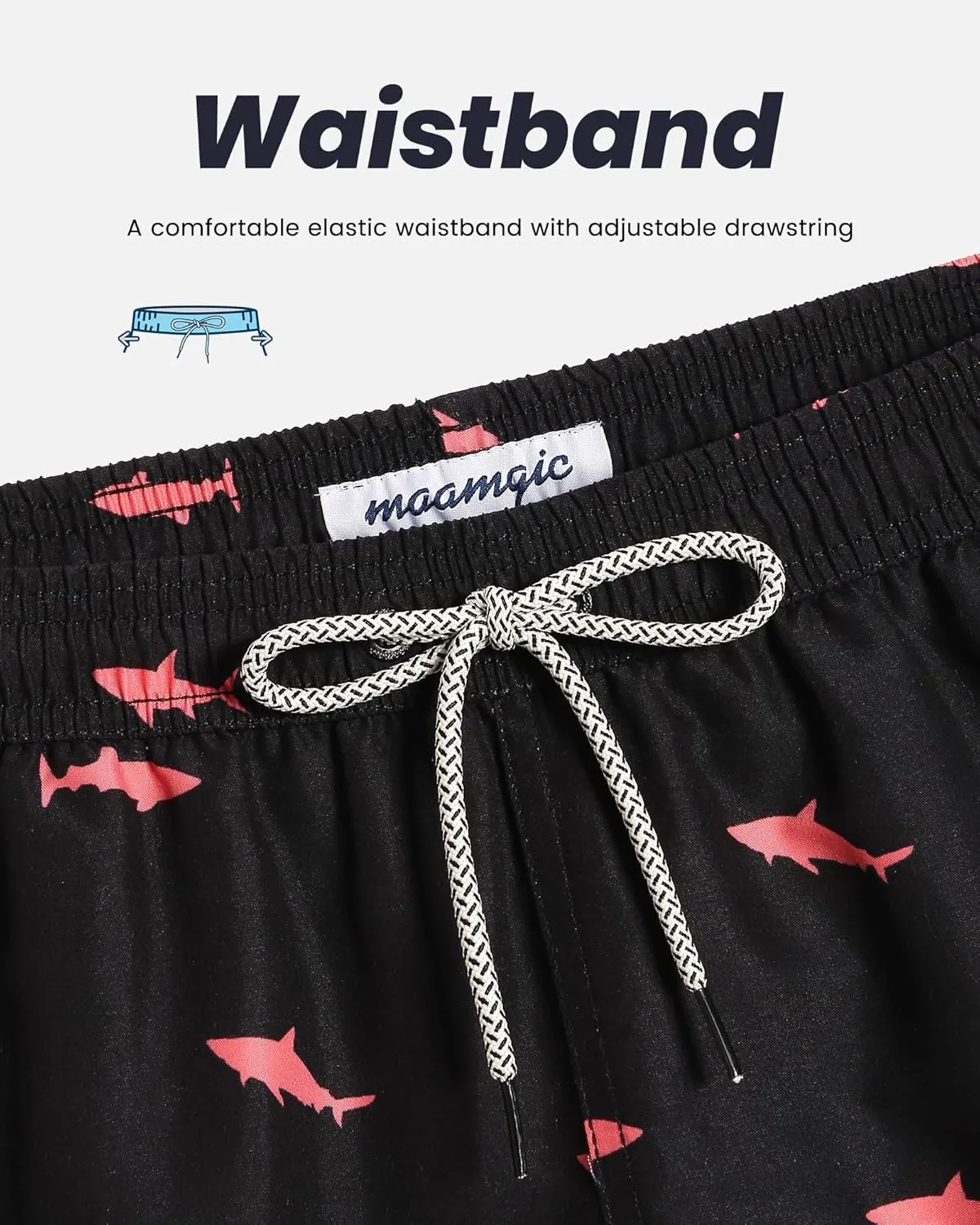 maamgic Mens Swim Trunks Quick Dry Swim Shorts with Mesh Lining Funny Swimwear Bathing Suits 7inch