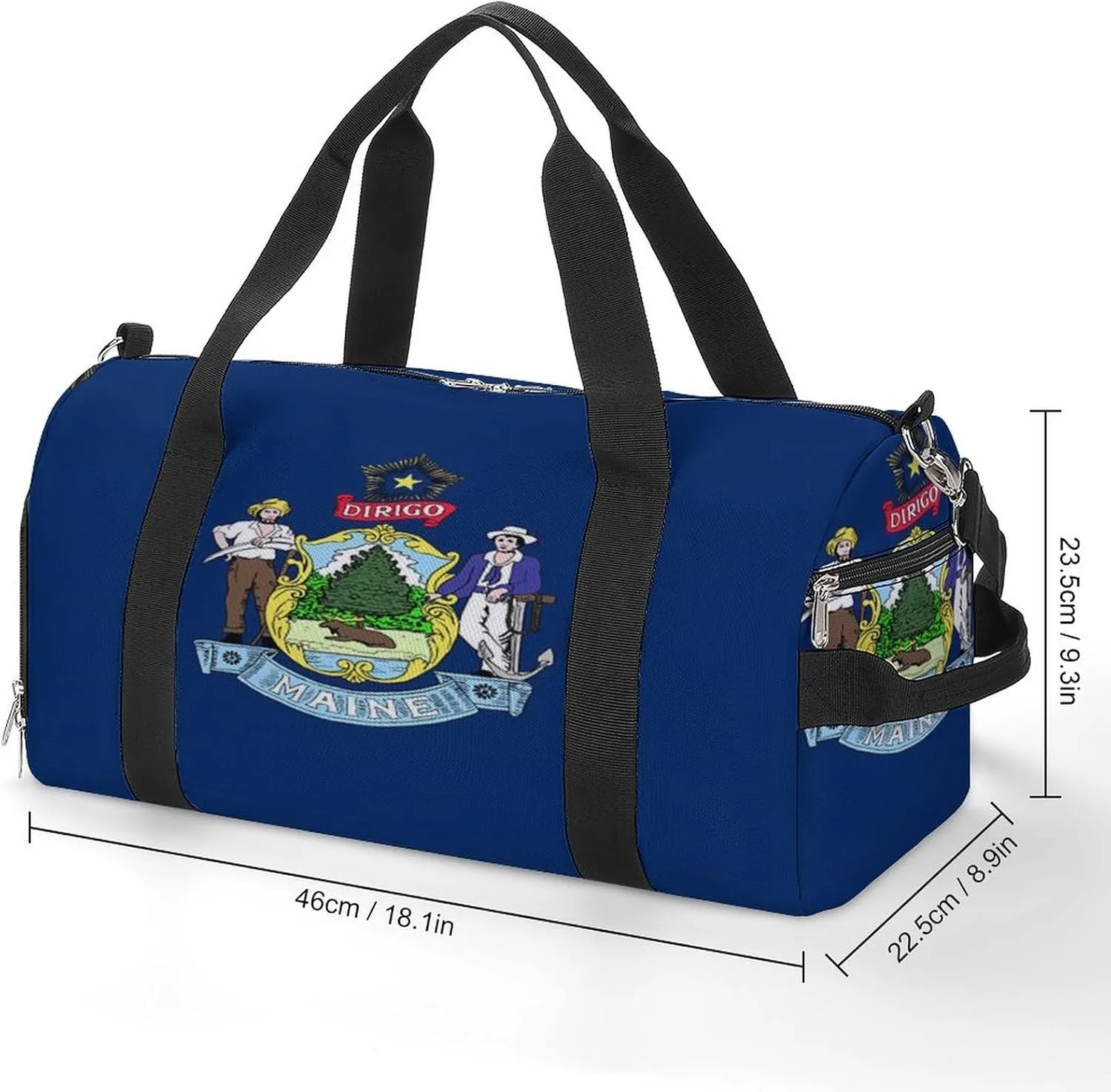 Maine State Flag Gym Bag-Workout Organizer with Water Resistant Compartments for Gym Lovers