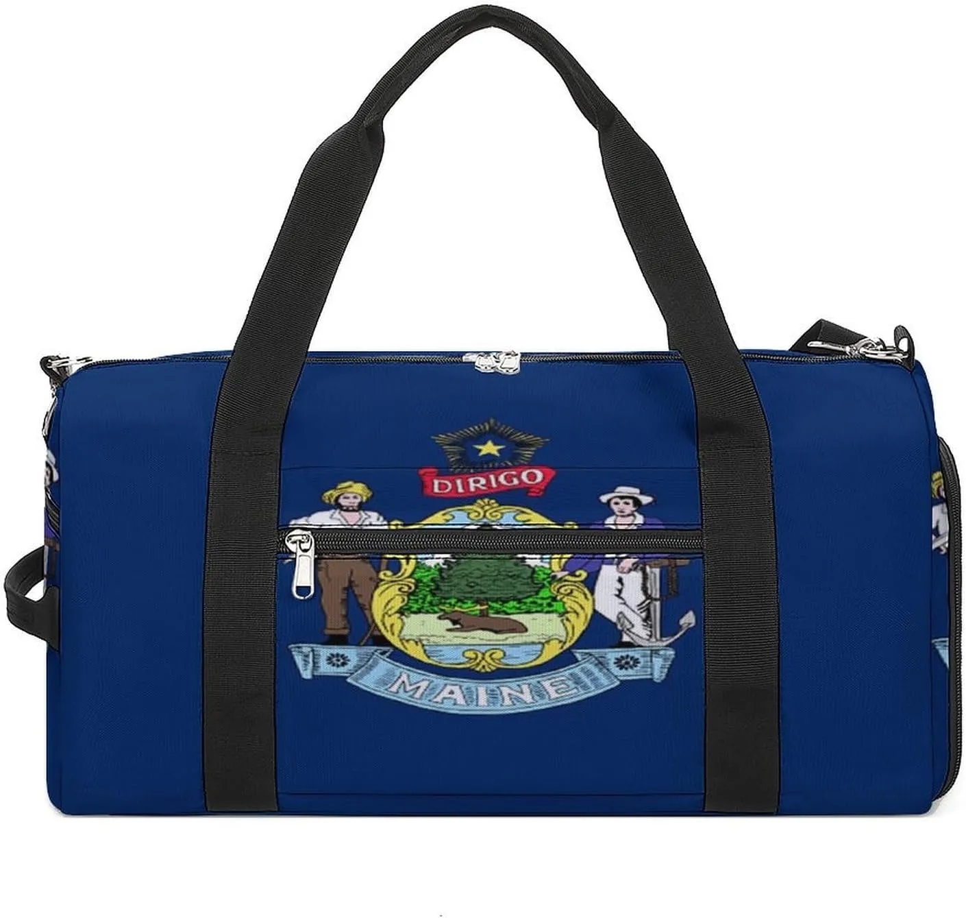 Maine State Flag Gym Bag-Workout Organizer with Water Resistant Compartments for Gym Lovers