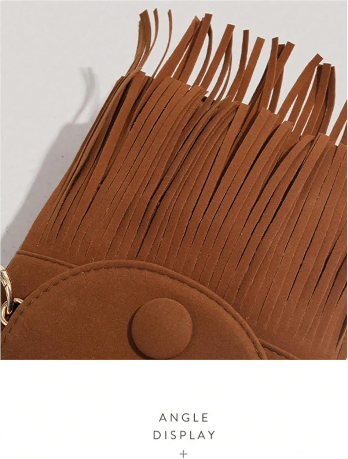MakeMeChic Women's Faux Suede Crossbody Bag Flap Fringe Shoulder Handbag Small Phone Bags