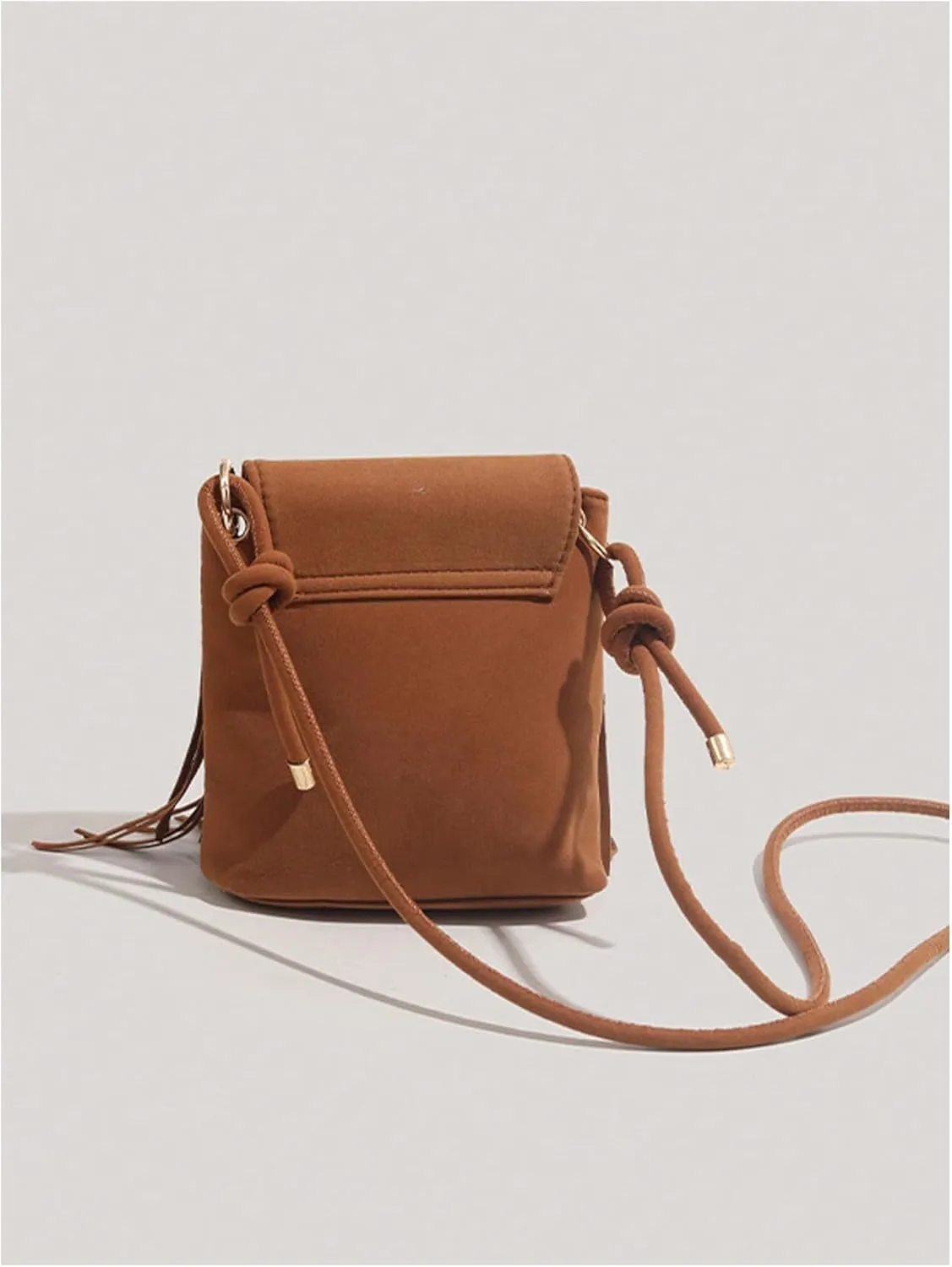 MakeMeChic Women's Faux Suede Crossbody Bag Flap Fringe Shoulder Handbag Small Phone Bags