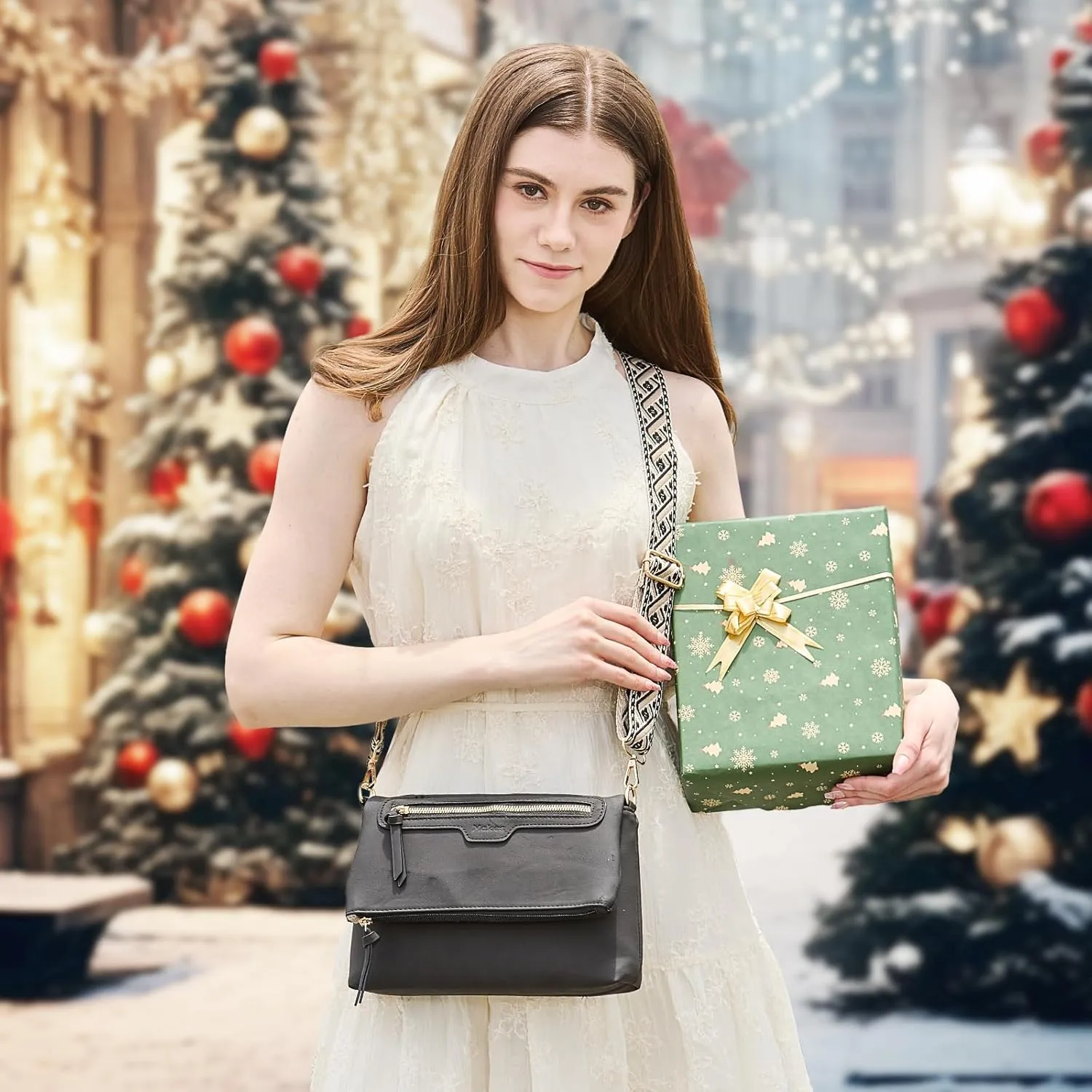 Makes Crossbody Bags for Women,Multi Pocket Crossbody Purses Vegan Leather Shoulder Handbags Travel Purse Adjustable Strap