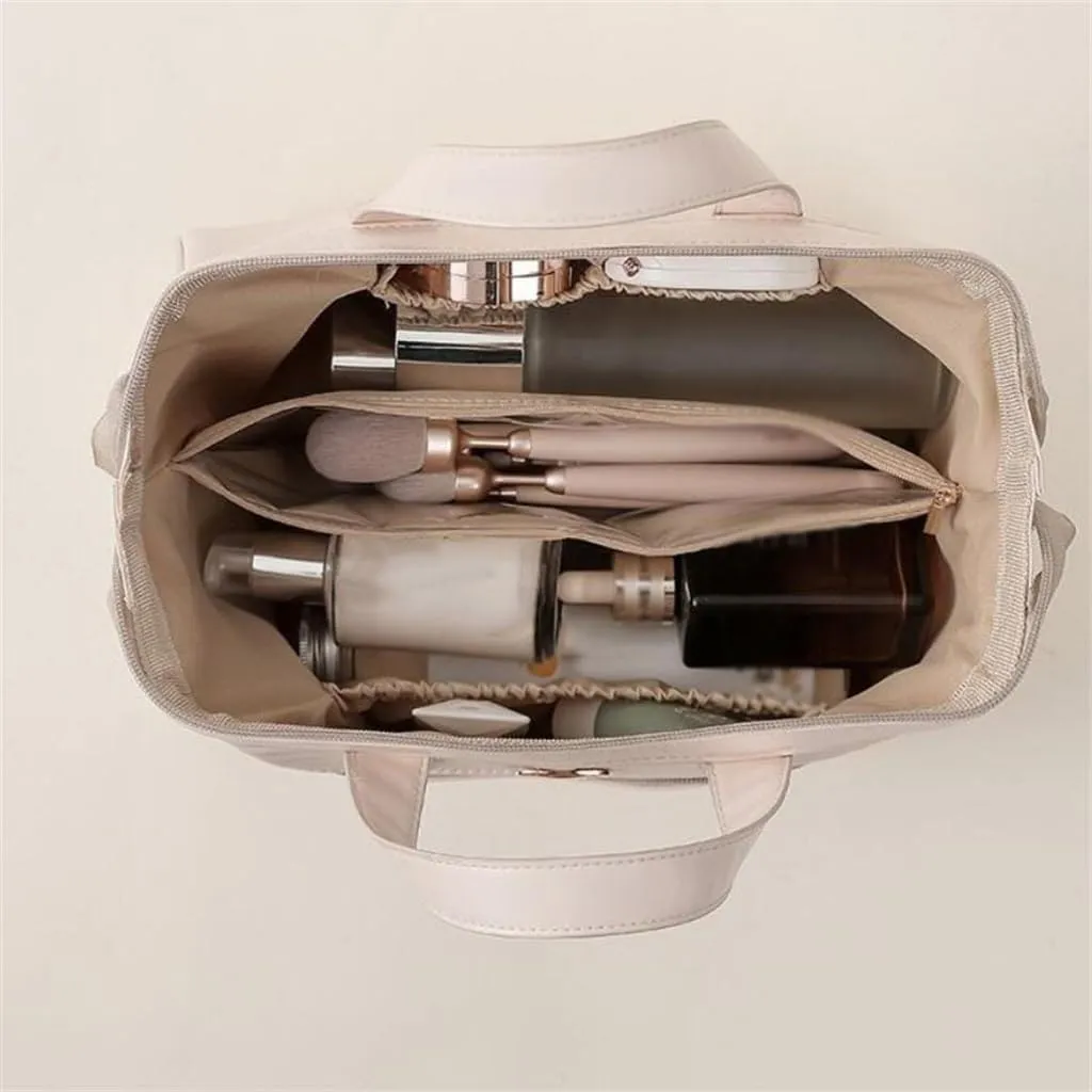 Makeup bag for women, large capacity, convenient storage bag, carrying handbag when traveling