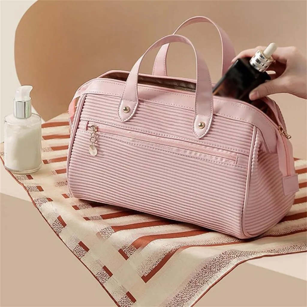 Makeup bag for women, large capacity, convenient storage bag, carrying handbag when traveling