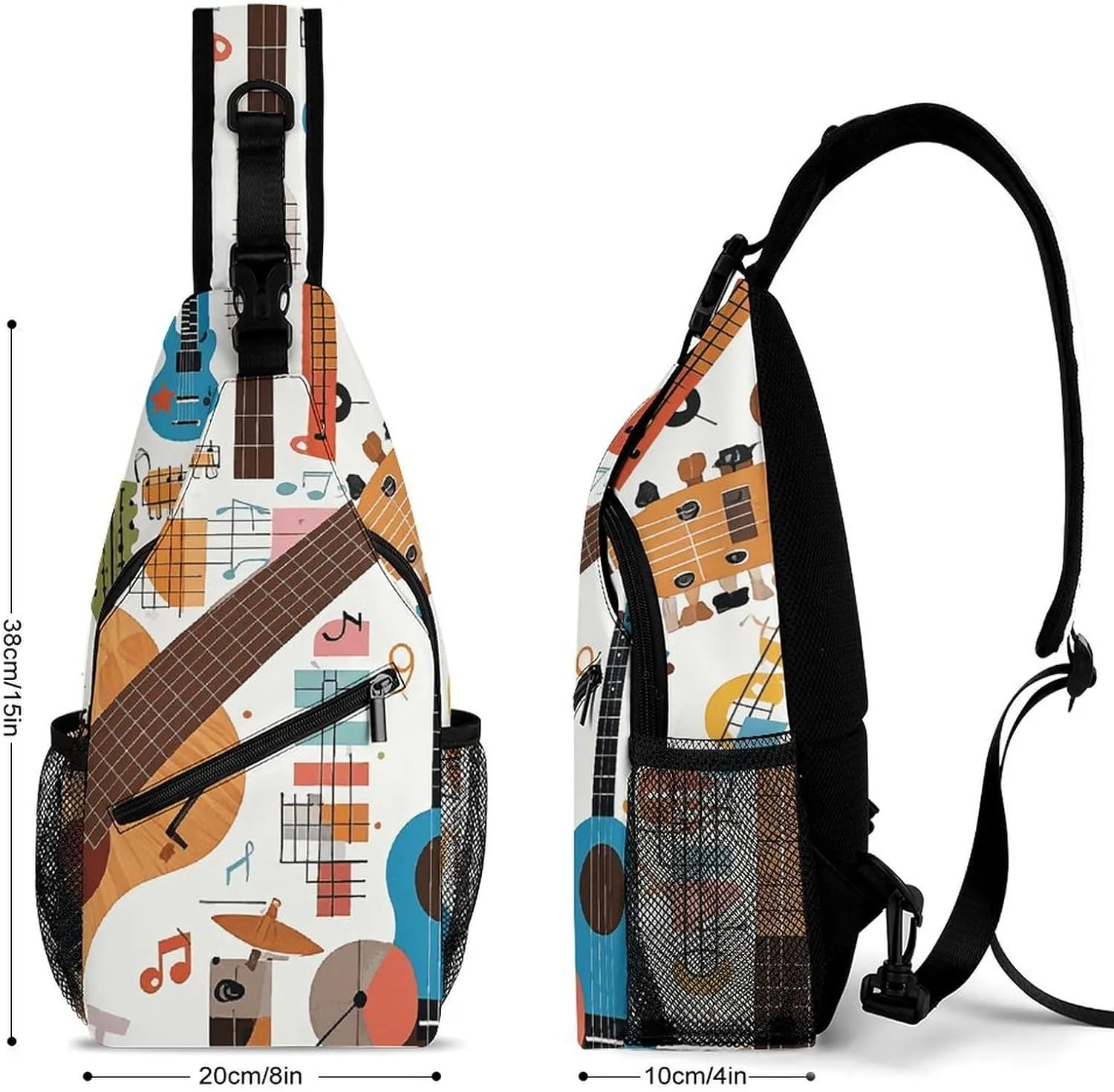 Many Cartoon Cats Crossbody Sling Bag, Travel Backpack, Hiking Sling Bags, Chest Bag, Shoulder Bags, Daypack