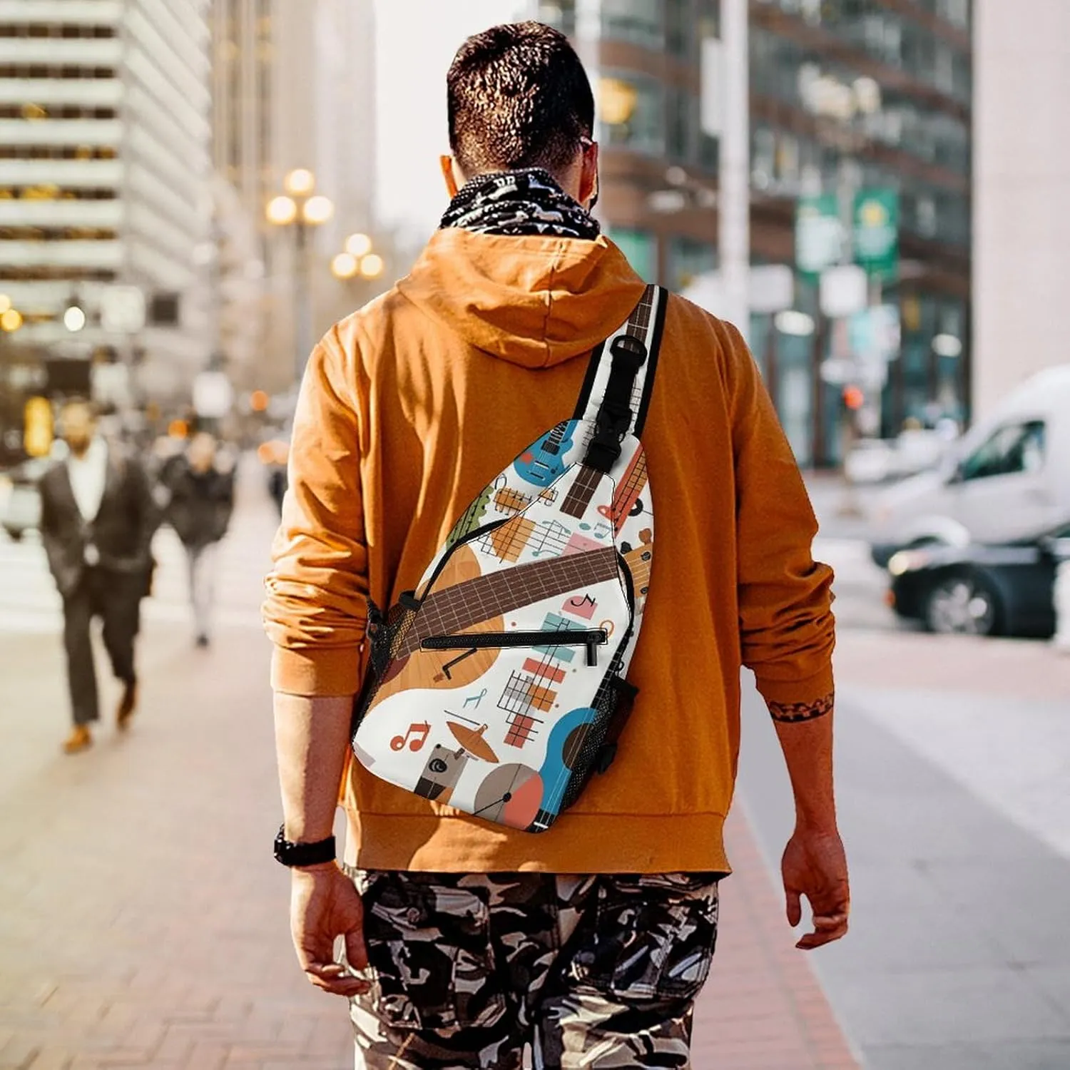 Many Cartoon Cats Crossbody Sling Bag, Travel Backpack, Hiking Sling Bags, Chest Bag, Shoulder Bags, Daypack