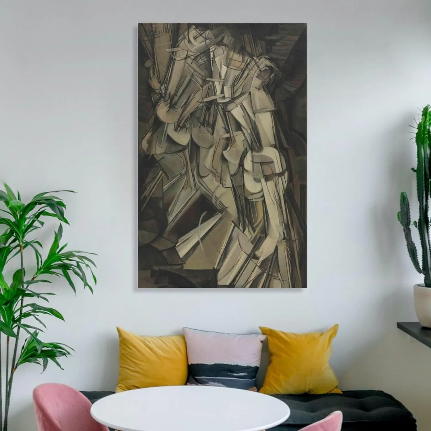 Marcel Duchamp Print Painting Nude Descending A Staircase, No.2 Posters Wall Art Painting Canvas Gift Living Room Prints Bedroom Decor Poster Artworks 24x36inch(60x90cm)