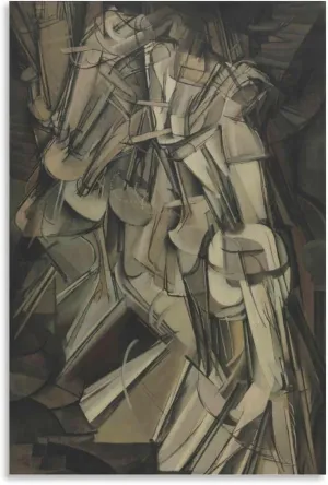 Marcel Duchamp Print Painting Nude Descending A Staircase, No.2 Posters Wall Art Painting Canvas Gift Living Room Prints Bedroom Decor Poster Artworks 24x36inch(60x90cm)