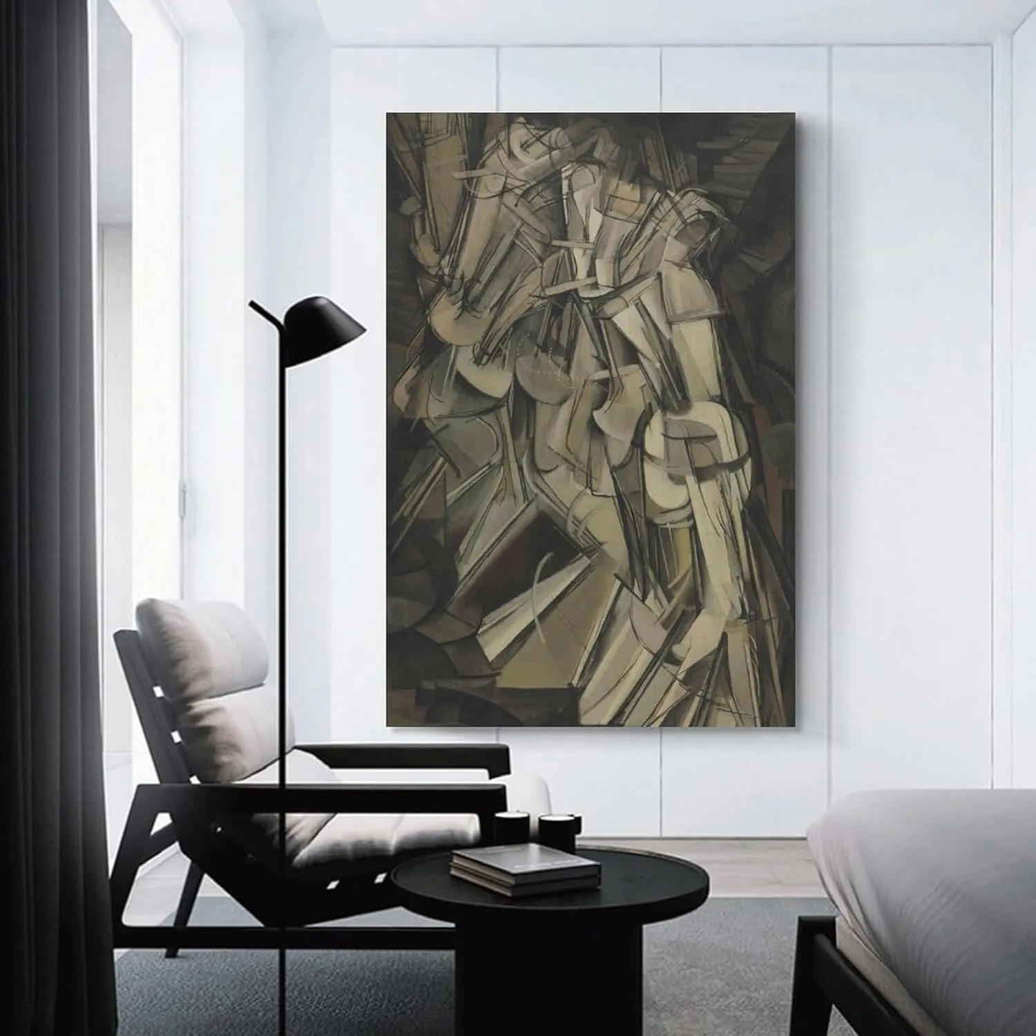 Marcel Duchamp Print Painting Nude Descending A Staircase, No.2 Posters Wall Art Painting Canvas Gift Living Room Prints Bedroom Decor Poster Artworks 24x36inch(60x90cm)