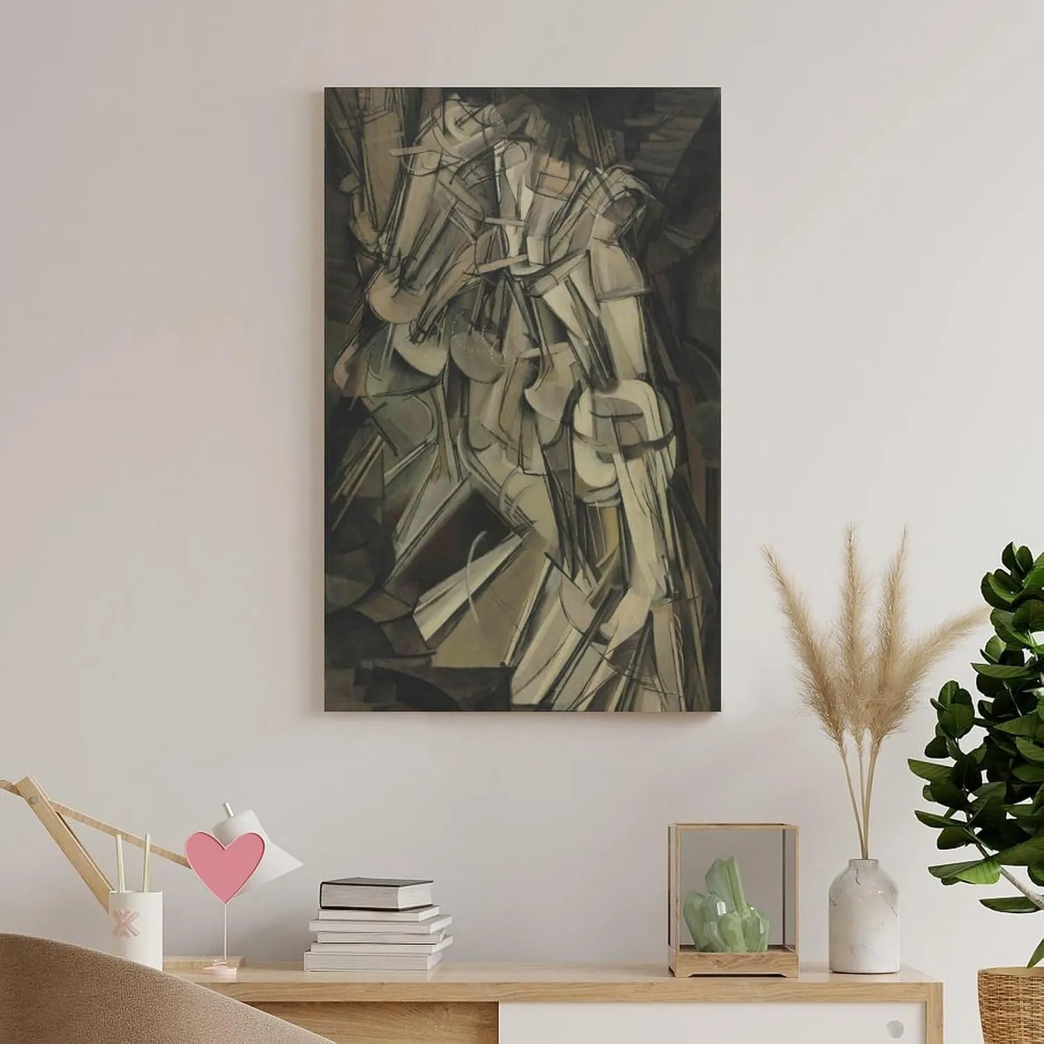 Marcel Duchamp Print Painting Nude Descending A Staircase, No.2 Posters Wall Art Painting Canvas Gift Living Room Prints Bedroom Decor Poster Artworks 24x36inch(60x90cm)