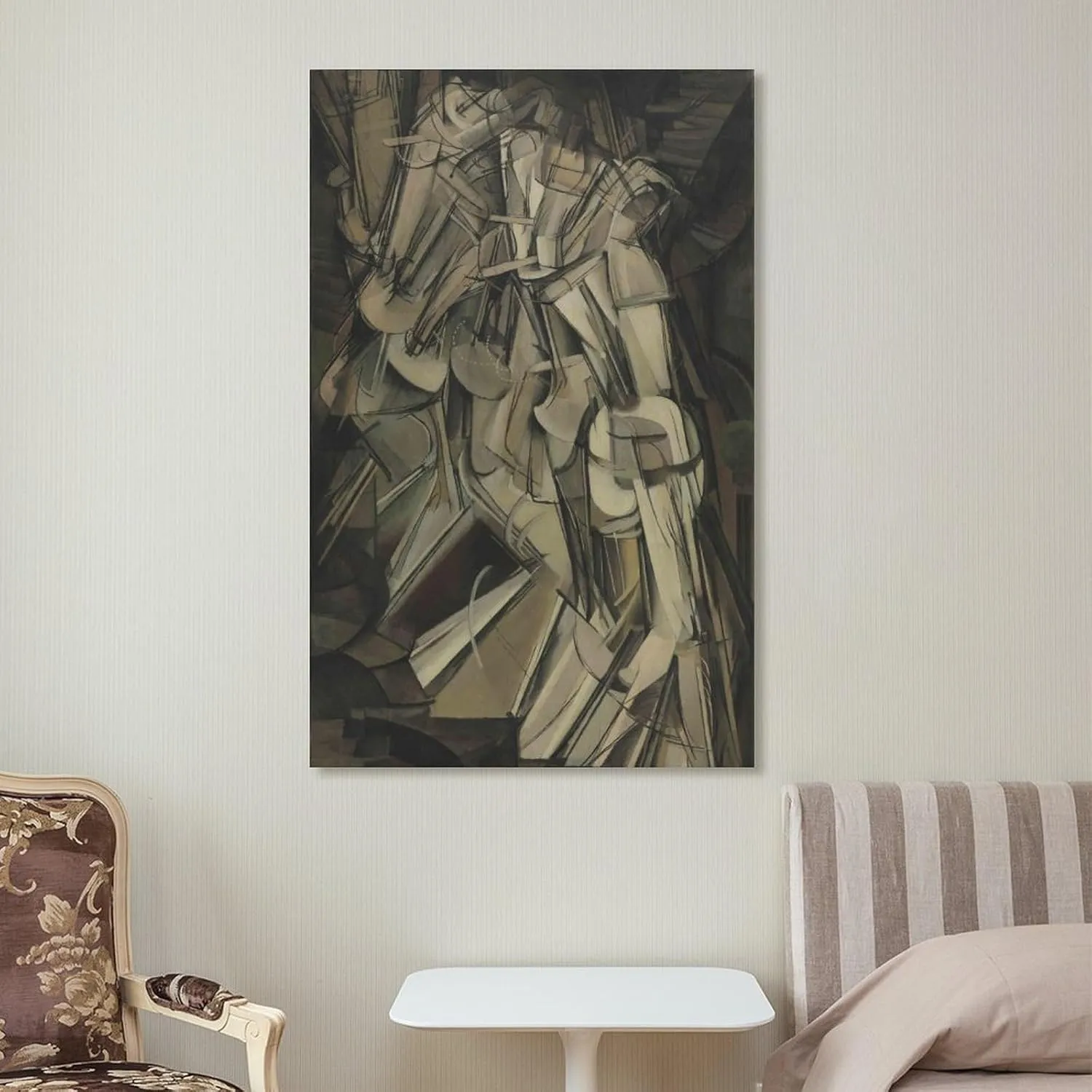 Marcel Duchamp Print Painting Nude Descending A Staircase, No.2 Posters Wall Art Painting Canvas Gift Living Room Prints Bedroom Decor Poster Artworks 24x36inch(60x90cm)