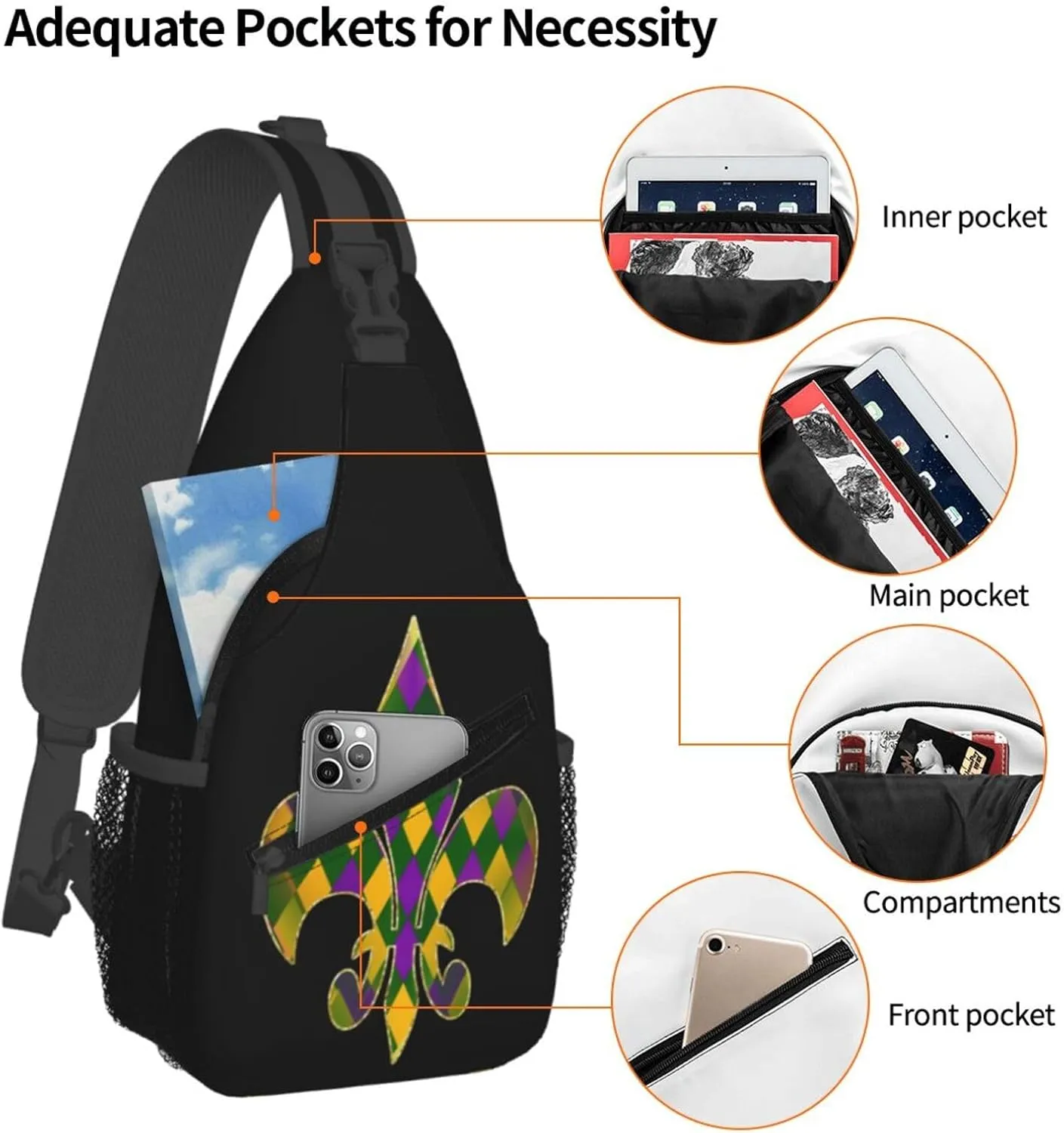 Mardi Gras Dear Liver Today Will Be A Rough One Sling Bag Crossbody Bag Casual Chest Bags Travel Shoulder Backpack