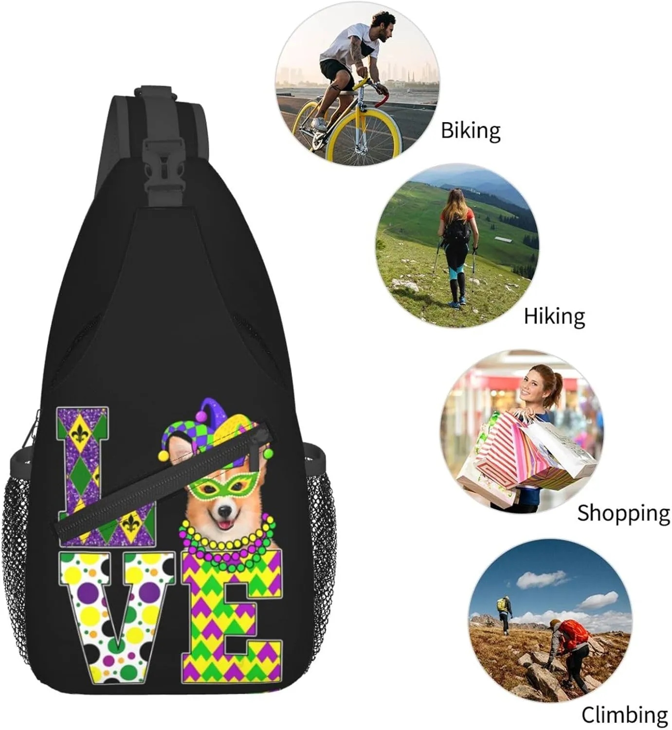 Mardi Gras Dear Liver Today Will Be A Rough One Sling Bag Crossbody Bag Casual Chest Bags Travel Shoulder Backpack