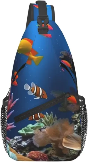 Marine life Sling Backpack Cross Chest Bag Travel Crossbody Bags for Men Women Fashion Daypack