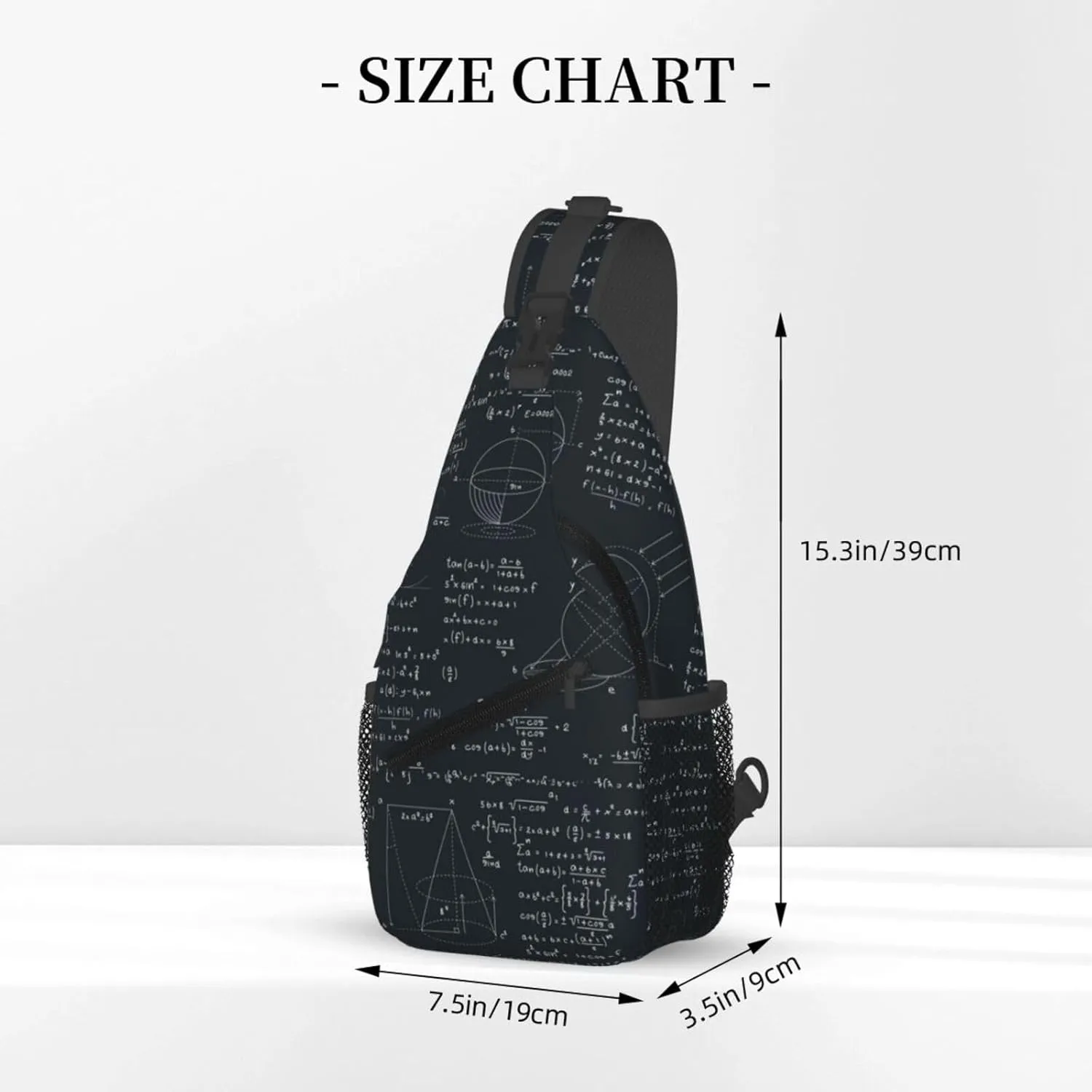 Math Crossbody Bag Funny Math Shoulder Bag Backpack Mathematics Sling Bag Mathematics Chest Casual Daypack Bag
