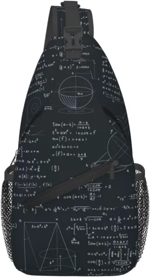 Math Crossbody Bag Funny Math Shoulder Bag Backpack Mathematics Sling Bag Mathematics Chest Casual Daypack Bag